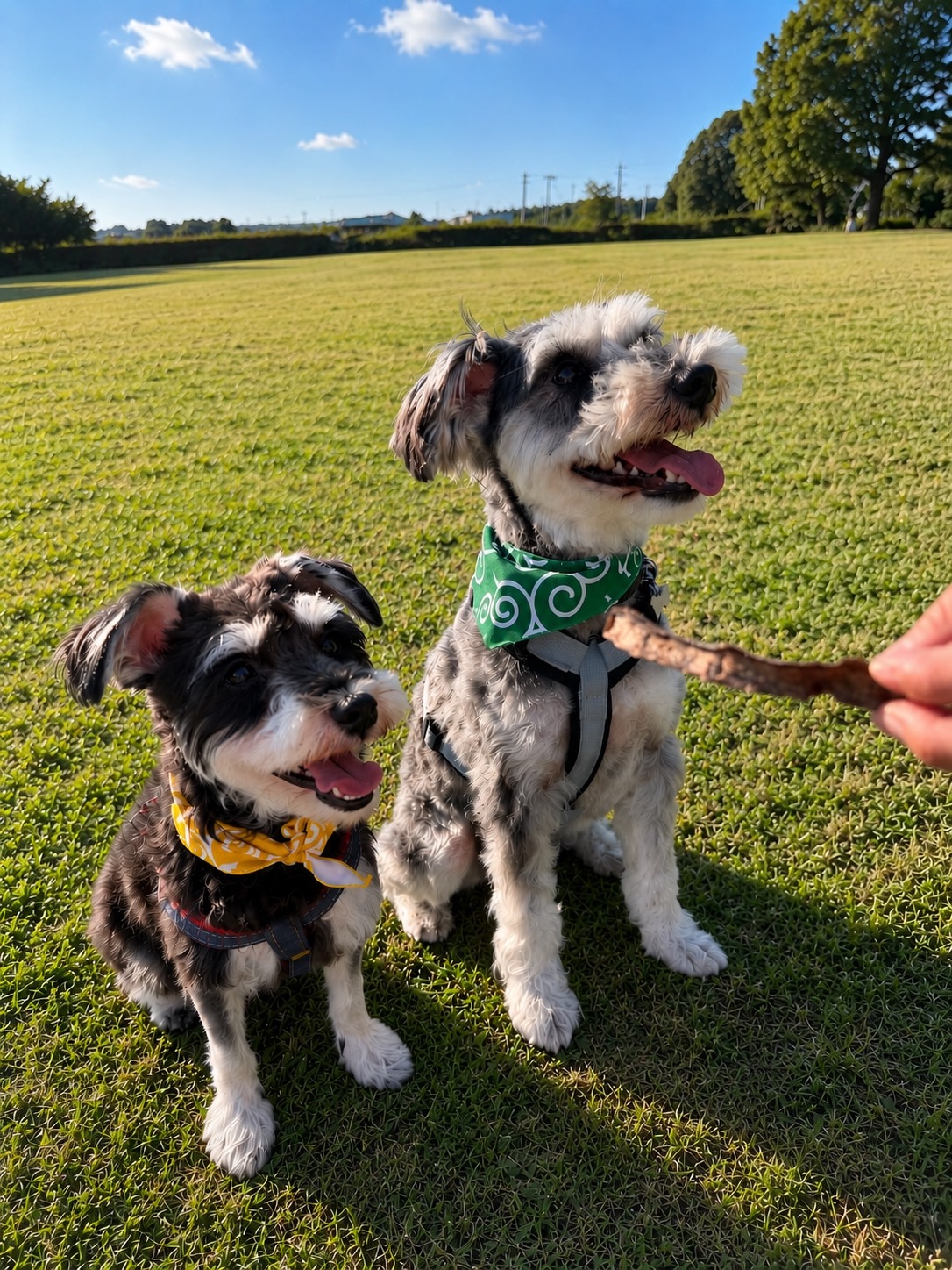 Pet Noshを楽しみにする2匹の犬